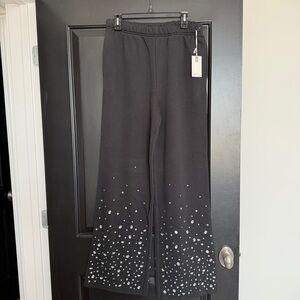 Good American Crystal Wide Leg Sweatpants
